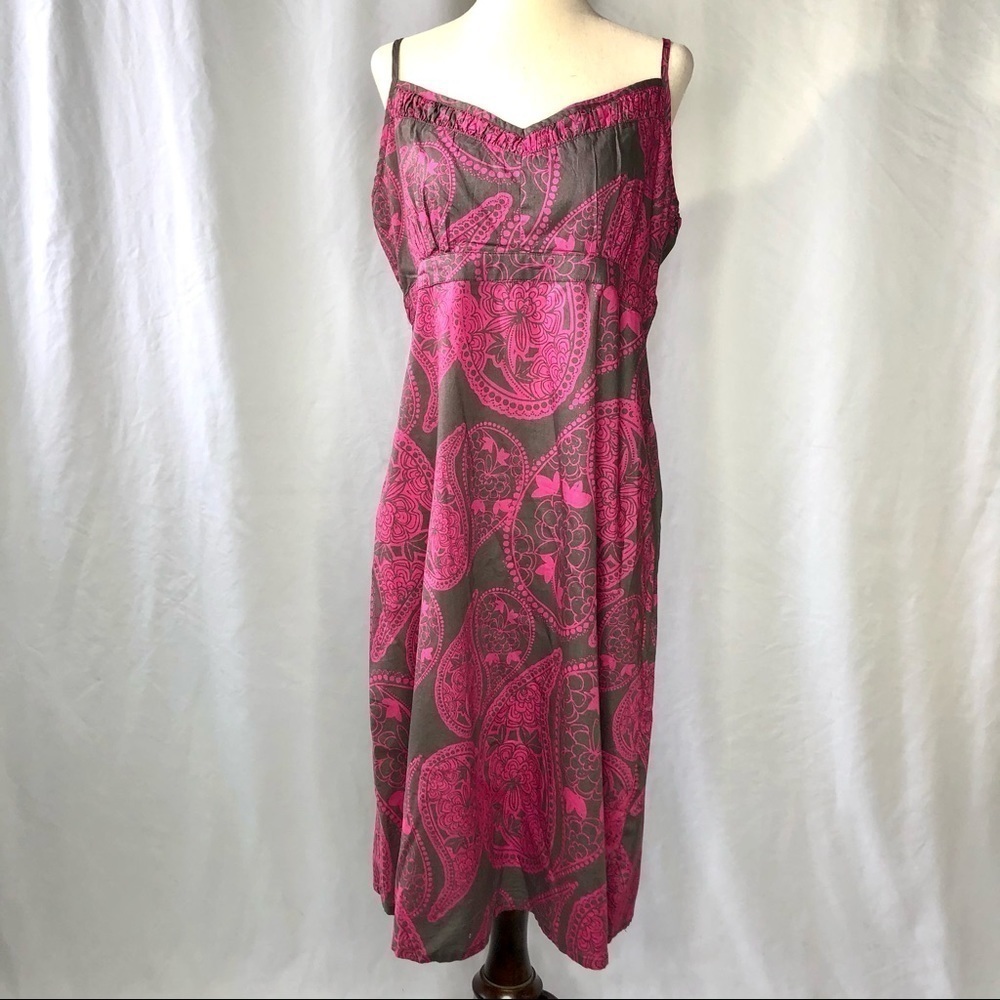 NWT esprit cotton empire waist slip dress paisley